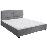 POLSTERBETT Aurea Doppelbett 160x200 cm mit Schublade und Schaumstoffmatratze 10 cm, Chenille-Stoff, Grau - Schwarz/Grau, Textil (160/200cm) - Beautysofa