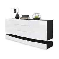 SIDEBOARD City Fronten in Weiß Hochglanz - Weiß Hochglanz, Holzwerkstoff (178/82/39cm) - Vladon
