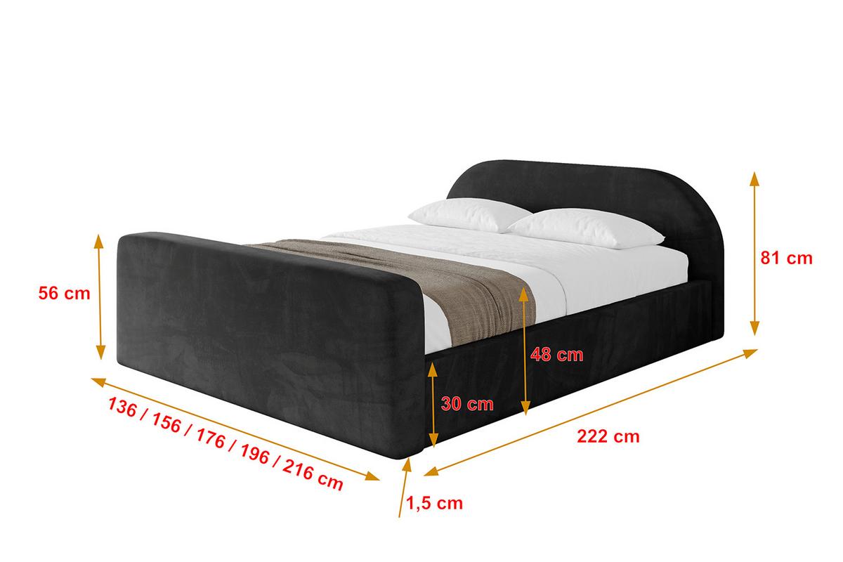 POLSTERBETT mit Bettkasten, Fußteil und Lattenrost, Boxbett mit Matratze H3/H4 - TIVON-Z-V1 180x200 Schwarz - Schwarz, Holzwerkstoff/Textil (180/200cm) - ALTDECOR