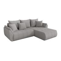 ECKSOFA mit Schlaffunktion Ottomane Rechts TOKO-L 277x194x86 Hellgrau Bouclé - Silberfarben/Hellgrau, Holzwerkstoff/Kunststoff (277/194cm) - ALTDECOR