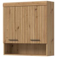 HÄNGESCHRANK Eiche Artisan 74 x 79 cm, Badschrank hängend 2-türig - Schwarz/Eiche Artisan, Holzwerkstoff/Kunststoff (74/79/24cm) - Inn.Furn