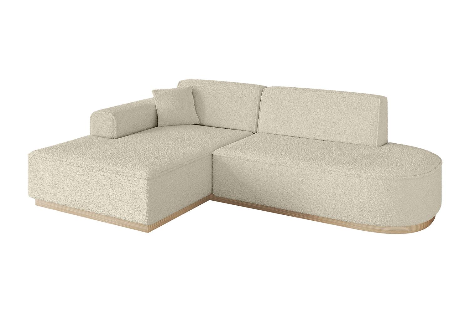 ECKSOFA Ottomane Links IREA-L1 - 232x165x80 cm Beige - Hellbraun/Creme, Holzwerkstoff/Textil (232/165cm) - ALTDECOR