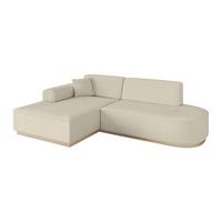 ECKSOFA Ottomane Links IREA-L1 - 232x165x80 cm Beige - Hellbraun/Creme, Holzwerkstoff/Textil (232/165cm) - ALTDECOR