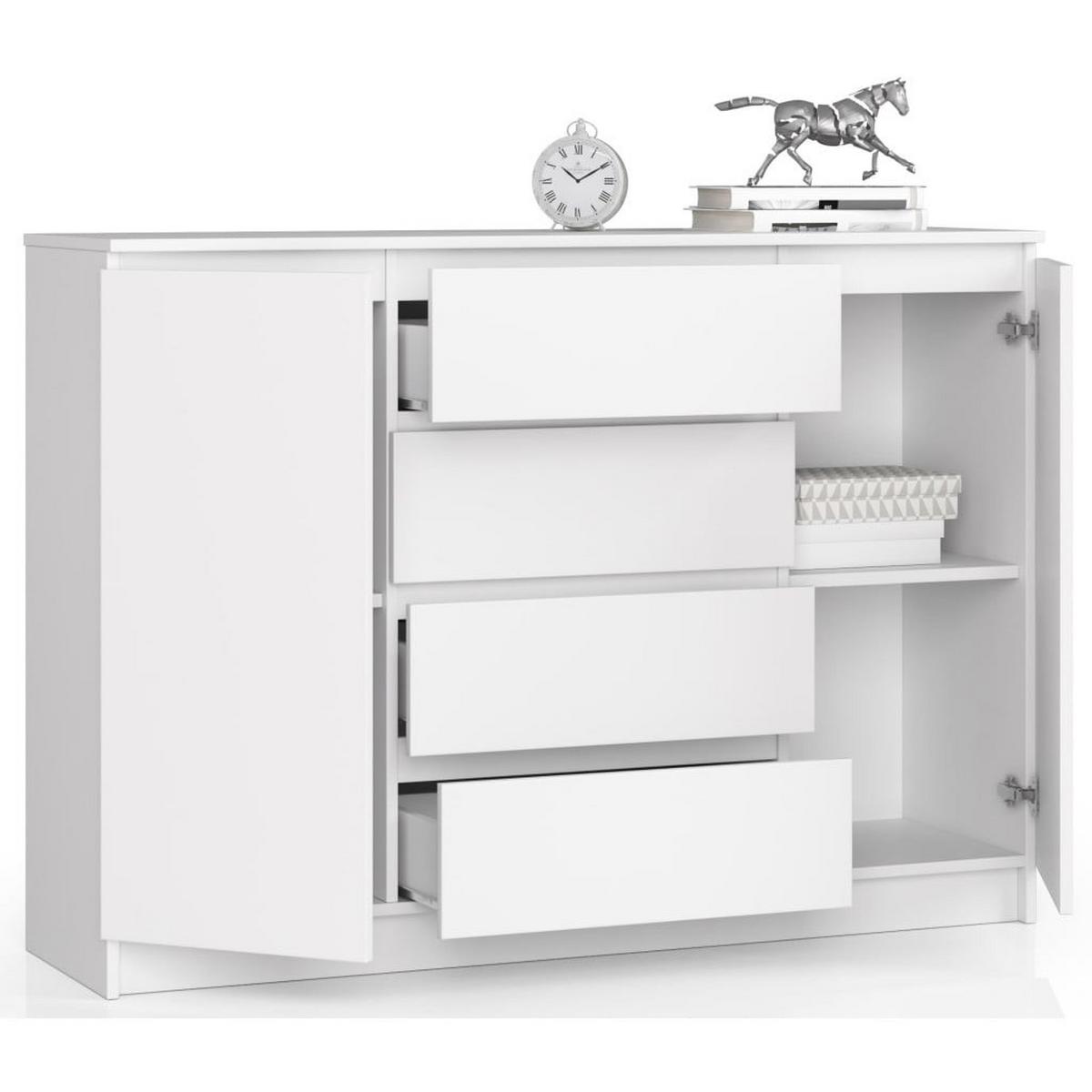KOMMODE Weiß 99/138/40 - Weiß, Holzwerkstoff (138/99/40cm) - RAUMHIRSCH FURNITURE