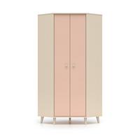 SCHRANK 2 Türen Alycia Beige - Korallenrosa - Holzeffekt - Pink, Holz (80/190/80cm) - Petits-meubles
