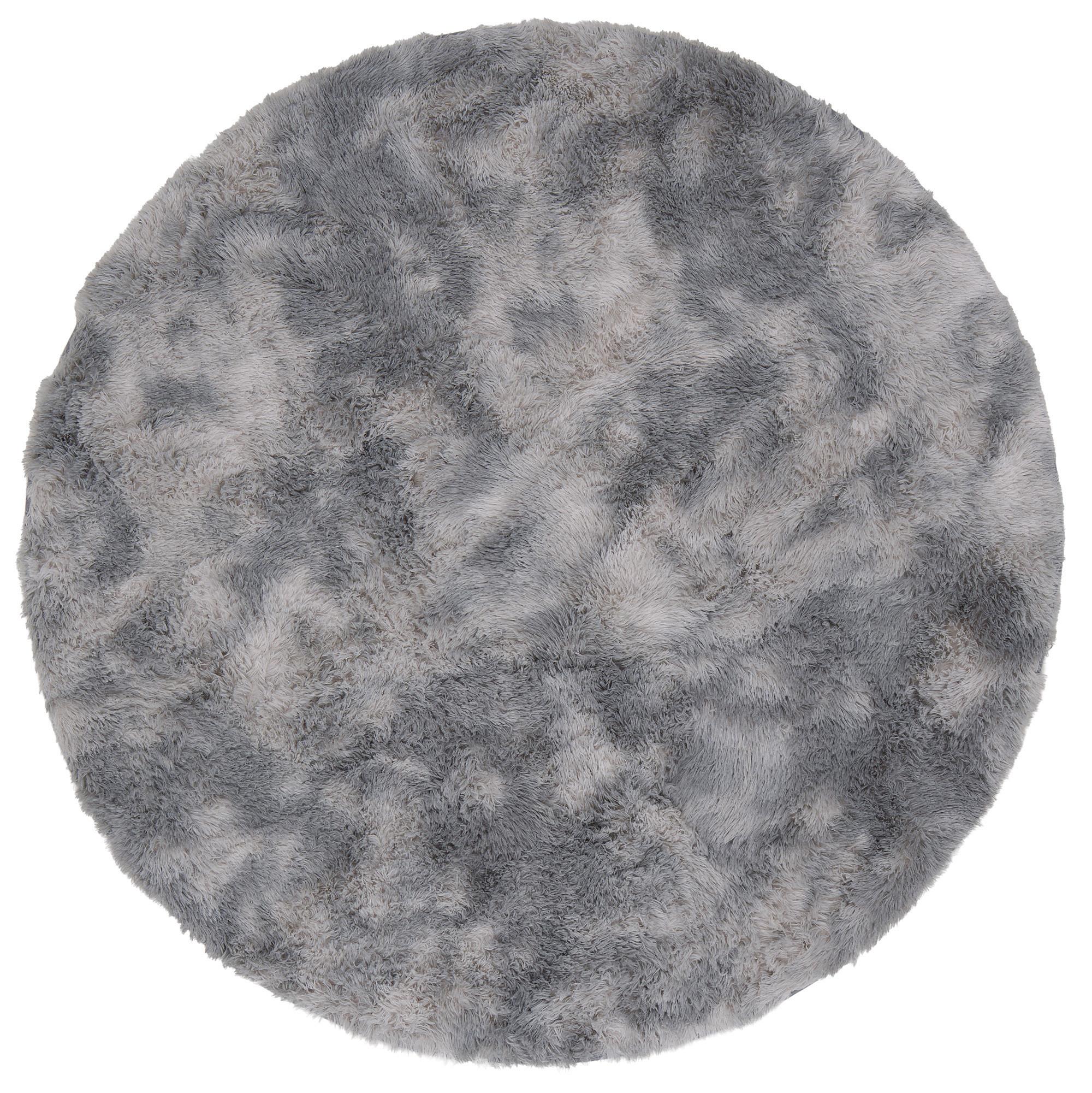 HOCHFLOR SHAGGY TEPPICH FLUFFY RUND - Grau, Textil (200/200cm) - Pergamon