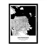 POSTER Karte Von San Francisco - Usa A3 Rahmenlos - Klar, Papier (29.7/5/42cm) - Nacnic