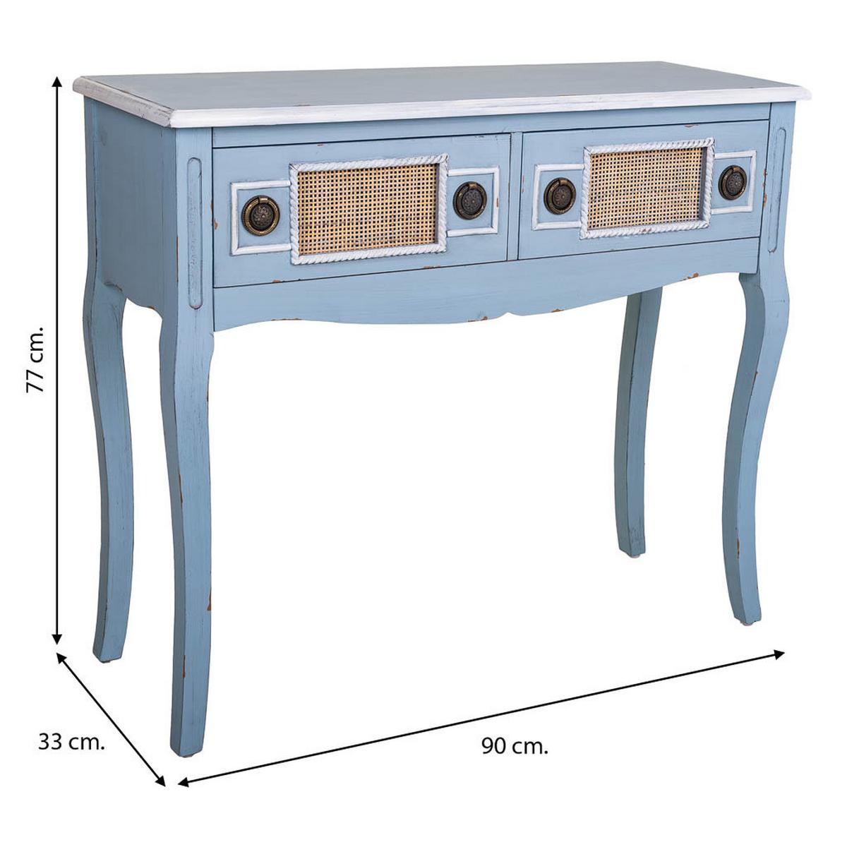 KONSOLENTISCH aus Holz, blau, 90x33x77cm - Blau, Holzwerkstoff (33/90/77cm) - Wanderlust