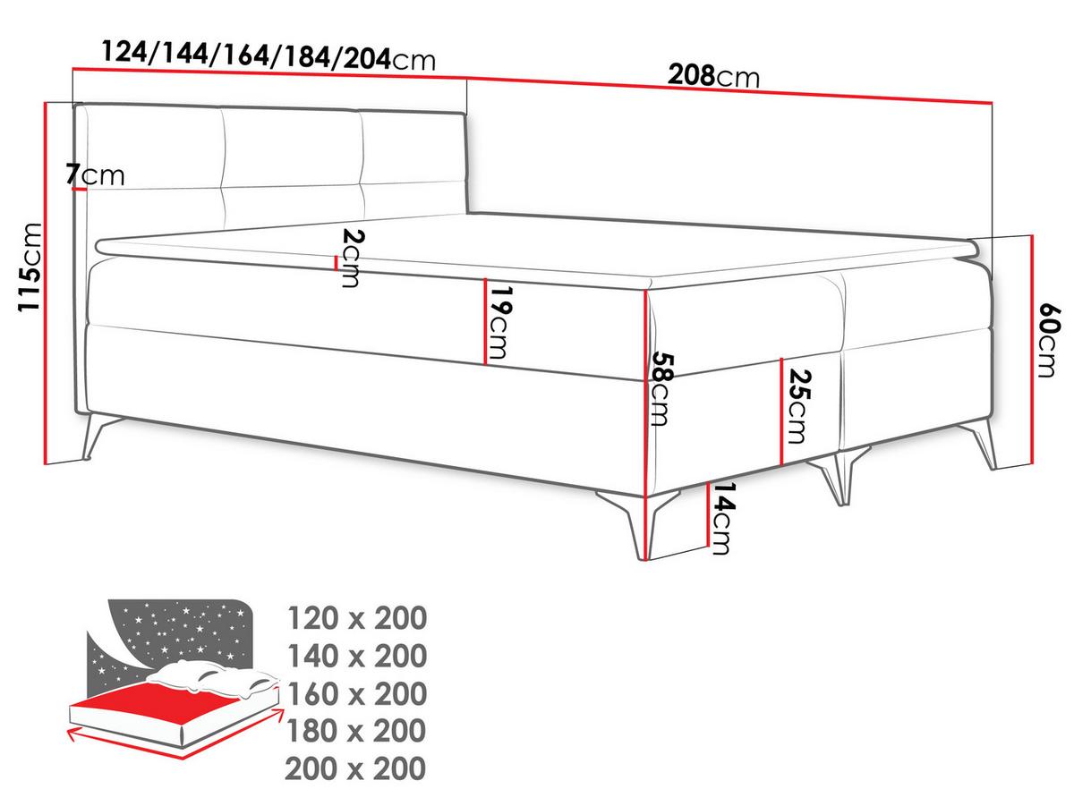 BOXBETT Figaro - H3 - Grau, Holz (160/200cm) - MIRJAN24