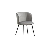 ESSZIMMERSTUHL LENA Grau Velvet (1er-Set) - Grau, Textil (54/78/53cm) - KAWOLA