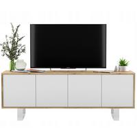 TV-SCHRANK Apollo2 Eiche wotan Weiß Matt mit Metallbeinen 150 cm - Weiß, Holzwerkstoff/Metall (150/53/35cm) - Meble Lindner