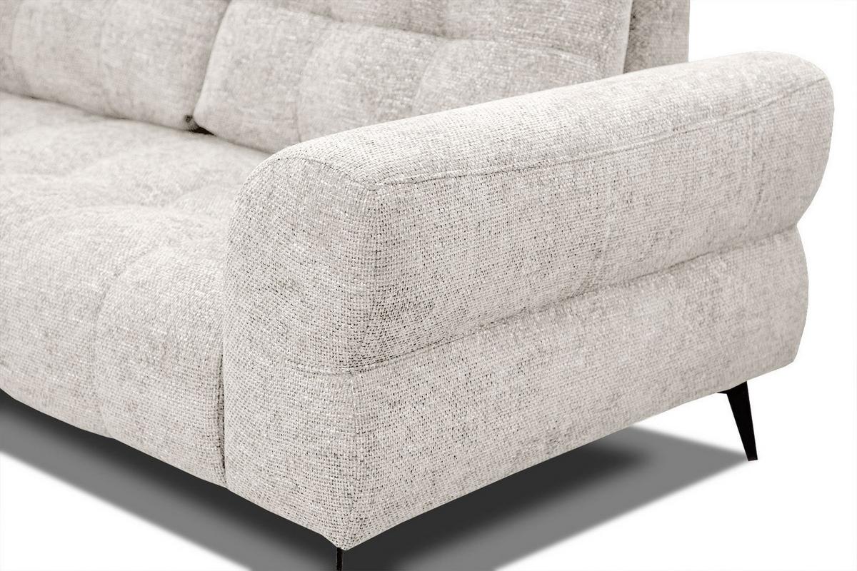ECKSOFA SALVINI 5-Sitzer, ecru - Ecru/Schwarz, Holzwerkstoff/Textil (158/292cm) - Wozimo