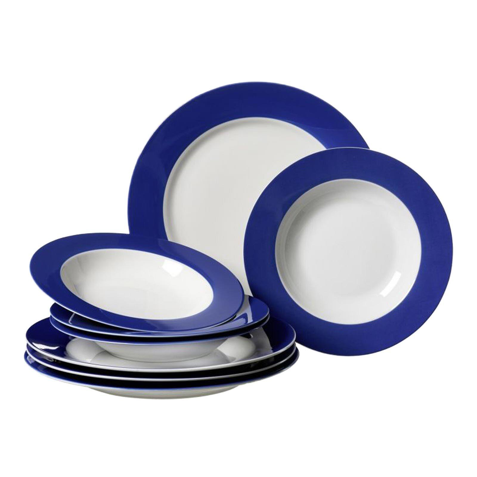 TAFELSERVICE Doppio Indigo Blau 8-tlg. - Blau, Keramik (2/2/2cm) - Ritzenhoff Breker