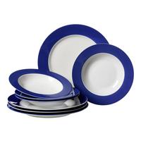 TAFELSERVICE Doppio Indigo Blau 8-tlg. - Blau, Keramik (2/2/2cm) - Ritzenhoff Breker