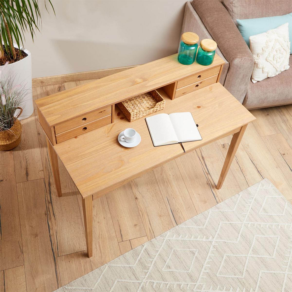 SCHREIBTISCH MILANO - Braun, Holz (54/110/91cm) - IDIMEX