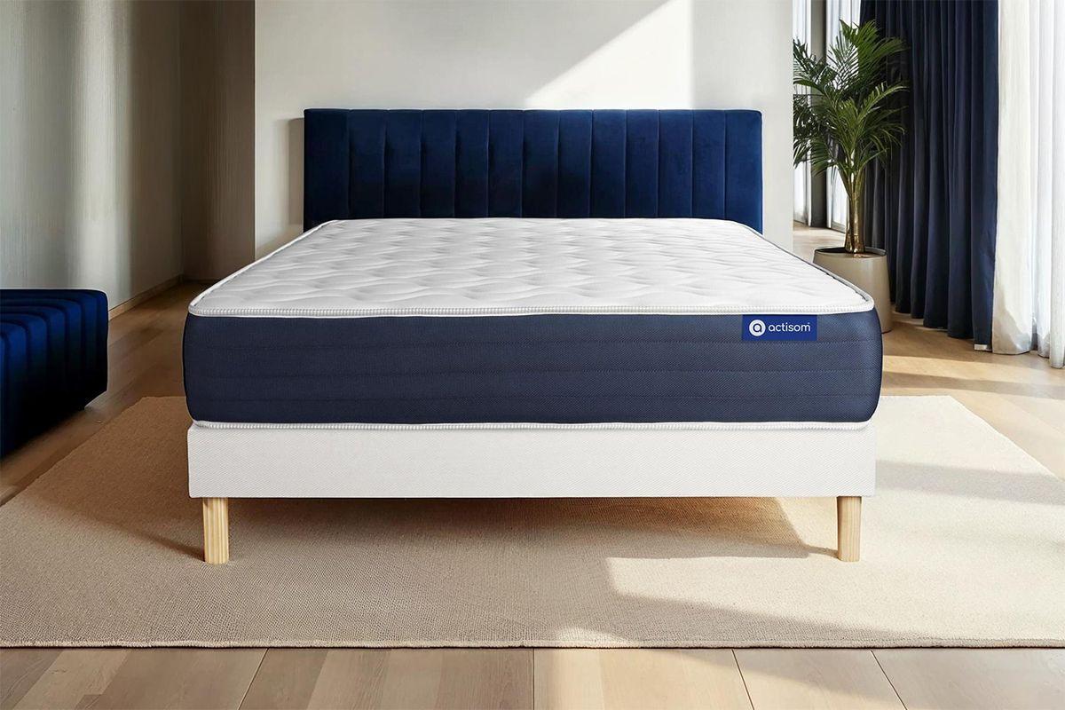 BETT Actiflex sleep Taschenfederkern und Memory-Schaum 80 x 200 cm h2 - Kit Bettgestell Weiß - Beige/Weiß, Karton/Holz (80/200cm) - ACTISOM