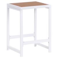 GARTENSTUHL Weiß Avetrana - Weiß/Braun, Metall (40/61/38cm) - Beliani