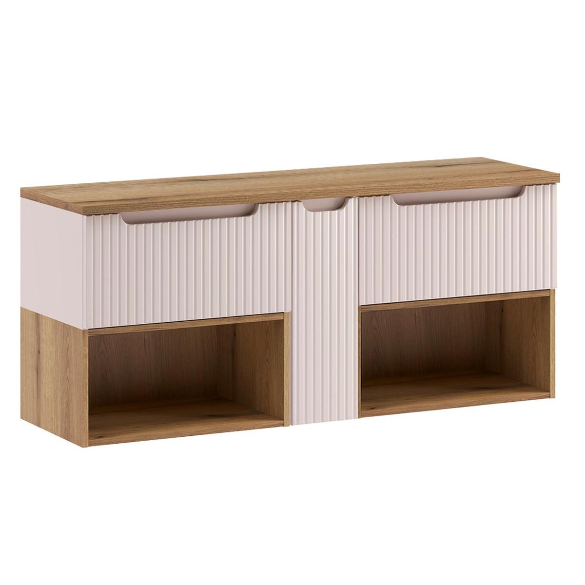 WASCHTISCHUNTERSCHRANK 140.4cm Riva 2er-Set Kaschmir - Beige, Holzwerkstoff (140.4/60/40cm) - Petits-meubles