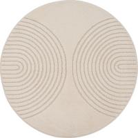 RUNDTEPPICH Geometrisch MUOTA Polypropylen Beige 120 x 120 cm - Beige, Textil (120/120cm) - KADIMA DESIGN