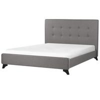 POLSTERBETT mit Lattenrost 140x200 cm Grau Ambassador - Grau, Textil (140/200cm) - Beliani