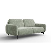 SOFA FEBE 3-Sitzer, hellgrüner Chenille-Stoff - Schwarz/Hellgrün, Holz/Textil (190/82/96cm) - Wozimo