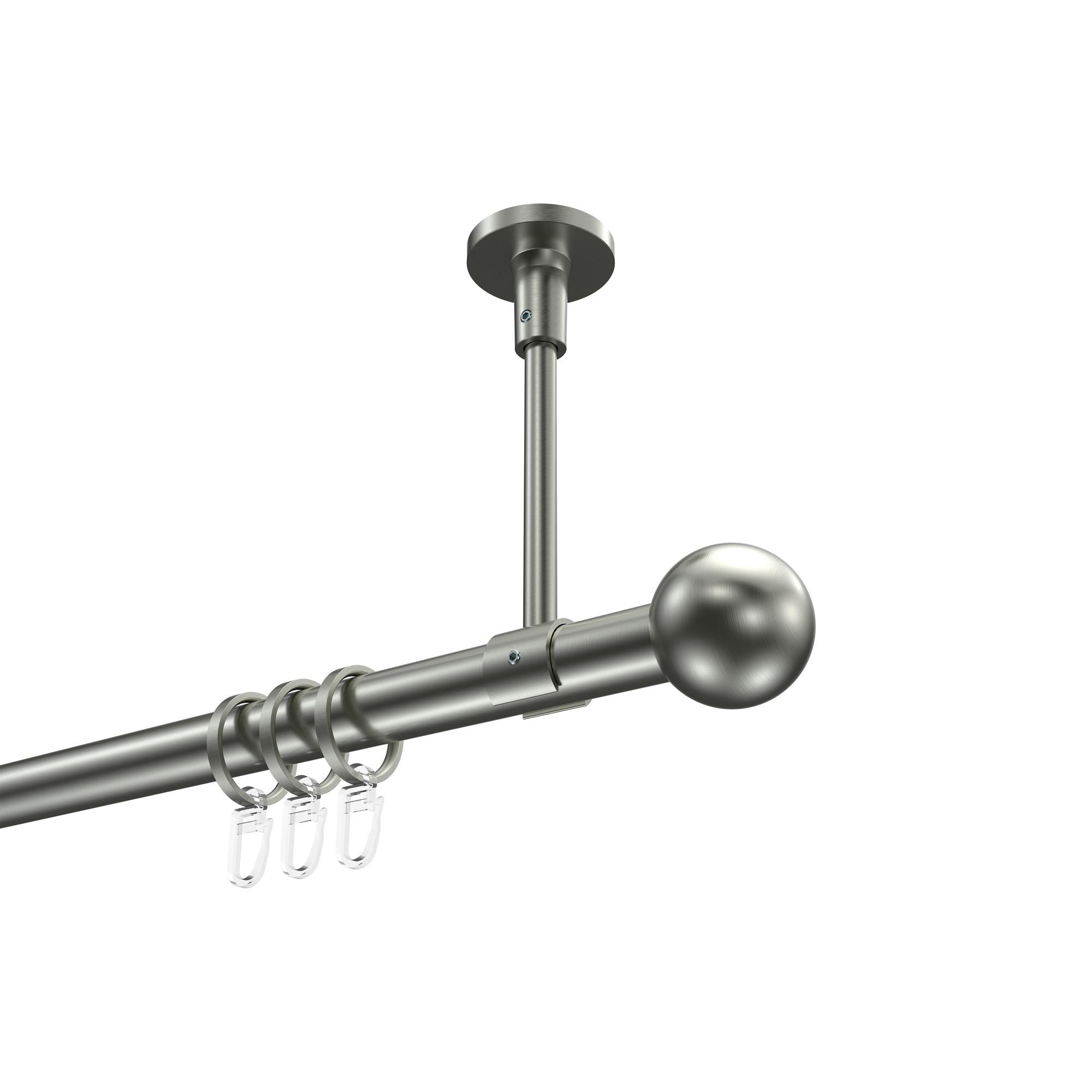 GARDINENSTANGE Sonette Luino 540 cm (geteilt in 3 x 180 cm), 1-läufig, 20 mm Ø Edelstahl-Optik - Edelstahlfarben, Metall (540cm) - INTERDECO