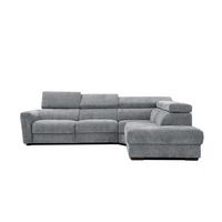 ECKSOFA CALVERA 5-Sitzer mit 1 Relaxfunktion, grau - Grau, Holzwerkstoff/Textil (297/239cm) - Wozimo