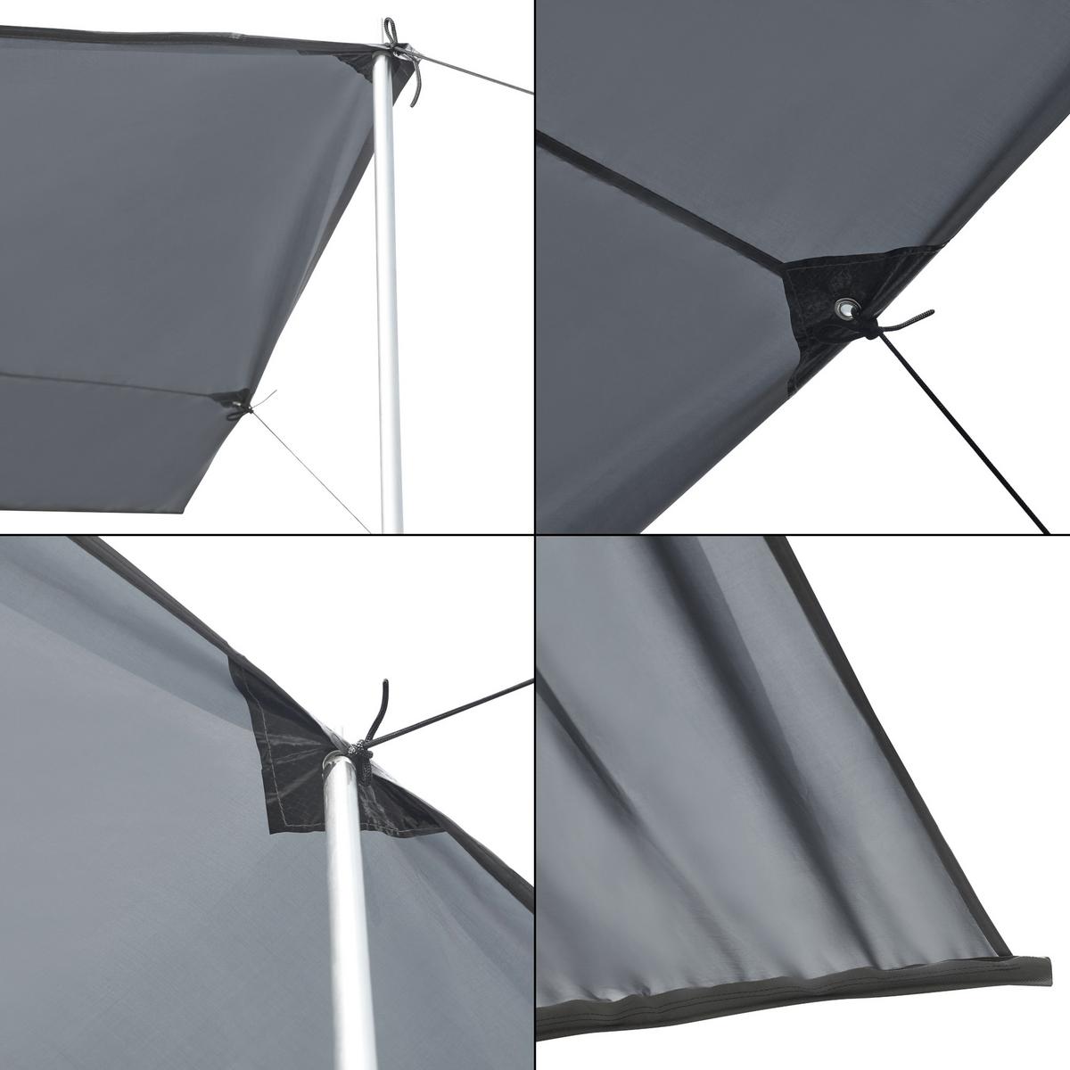 WOHNWAGEN-SONNENSEGEL Beuningen - Grau, Textil/Metall (400/235/240cm) - pro.tec