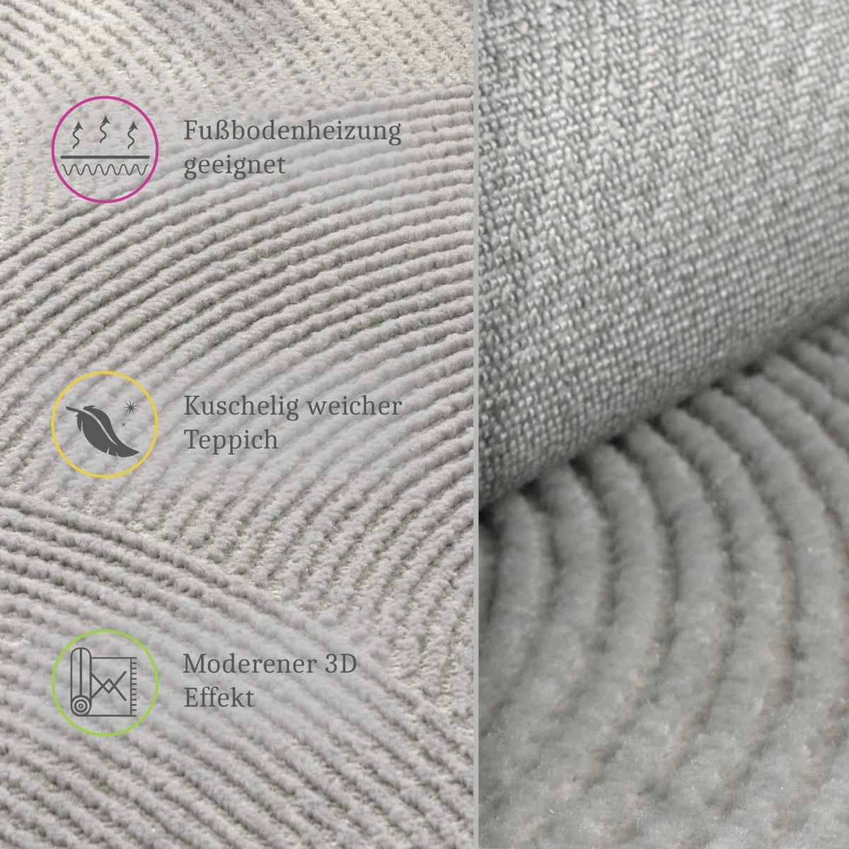 KURZFLORTEPPICH, abstrakt, Florhöhe 9 mm, Anthrazit, 120 x 160 cm - Anthrazit, Textil (160/120cm) - KADIMA DESIGN