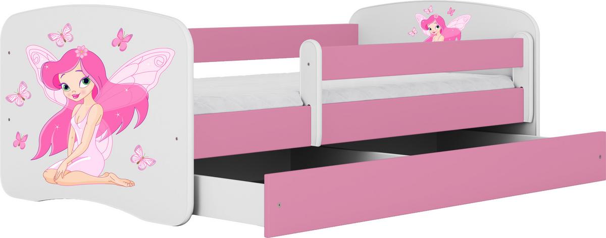 KINDERBETT Emily mit Schublade und Matratze, Rosa 80x160 cm - Rosa, Holzwerkstoff (160/80cm) - WFL GROUP