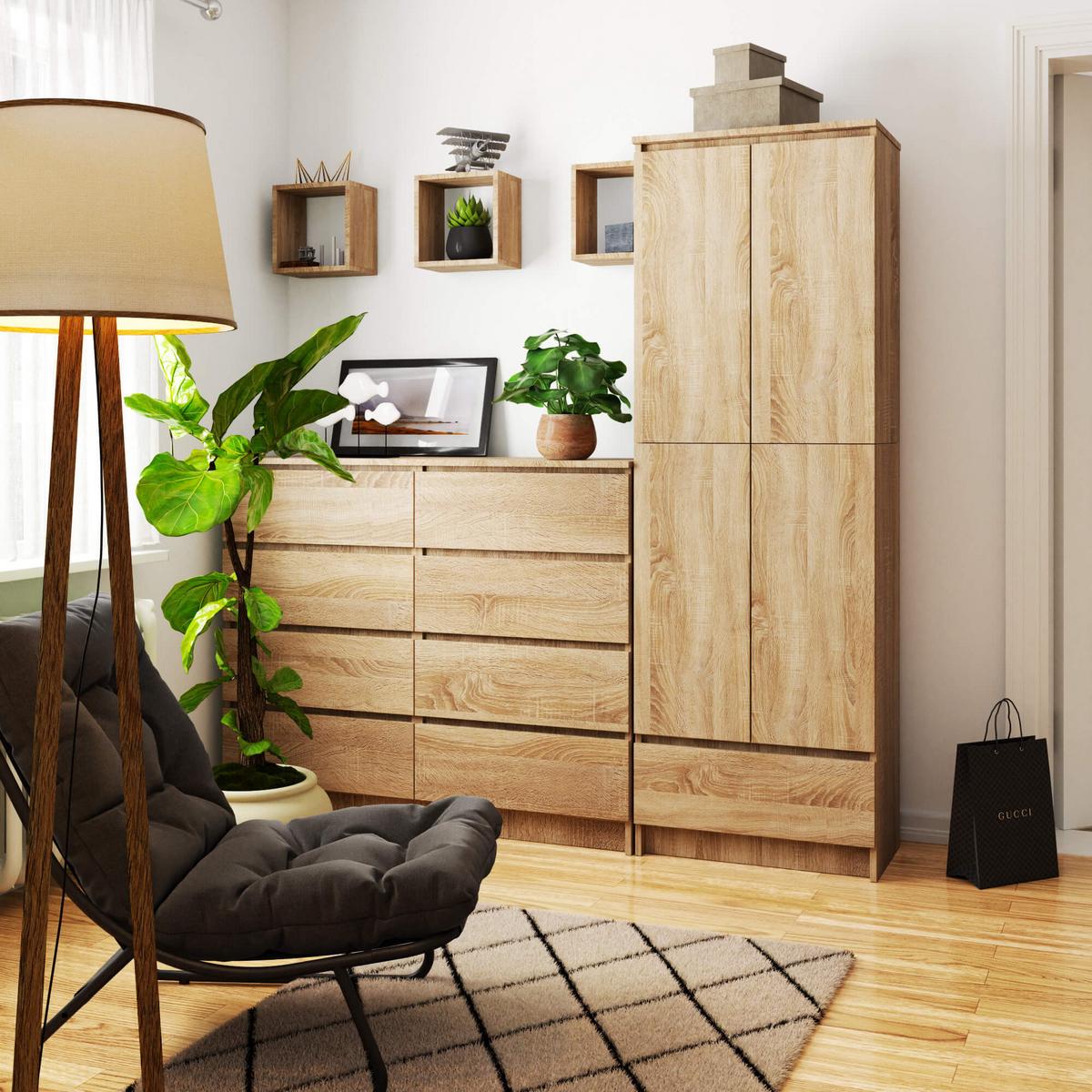 STANDREGAL Eiche Sonoma 180/60/35 - Sonoma Eiche, Holzwerkstoff (60/180/35cm) - RAUMHIRSCH FURNITURE