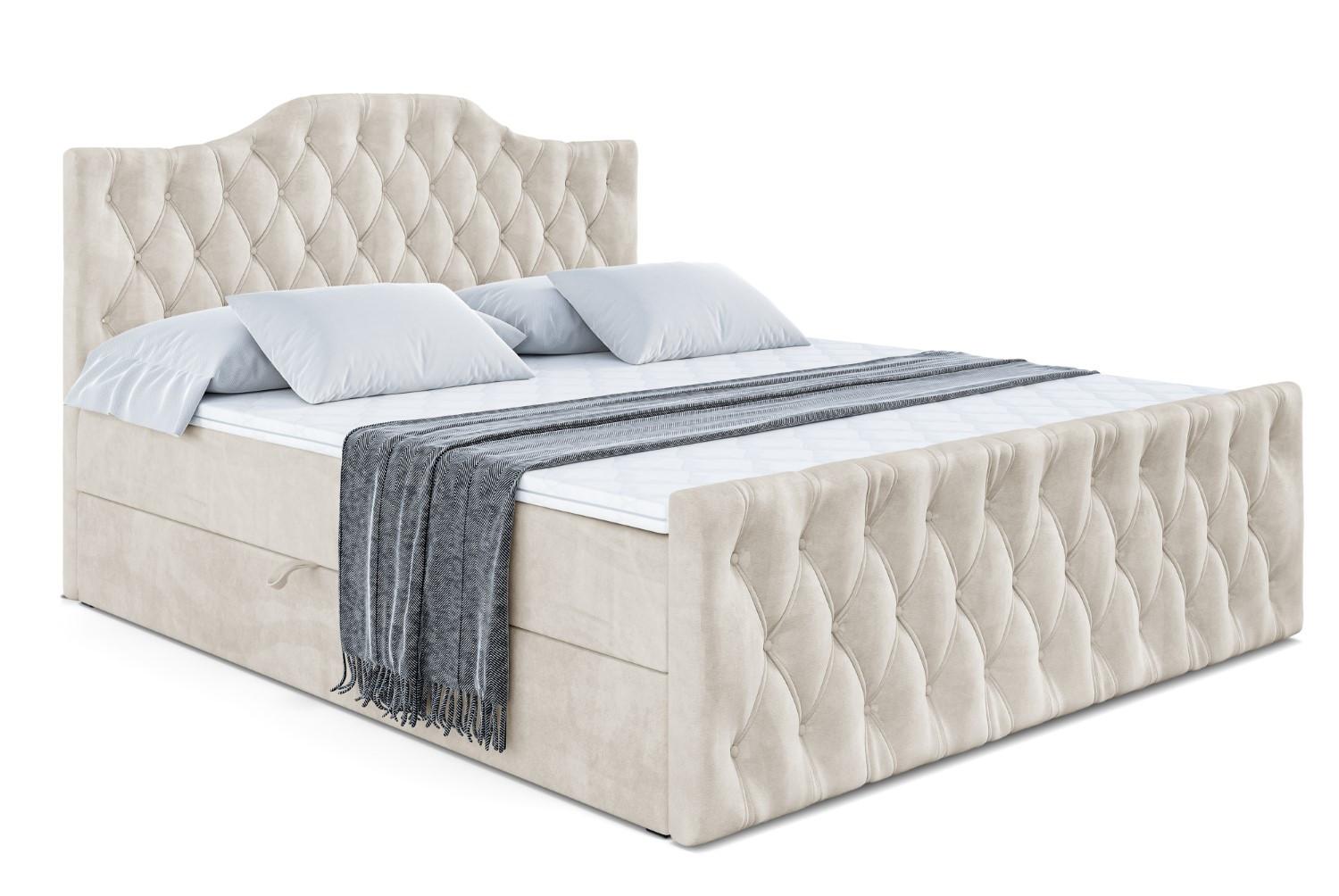 BOXBETT VILA-1-Z - 160x200 cm - H3 - Ecru - Ecru, Holzwerkstoff (160/200cm) - ALTDECOR