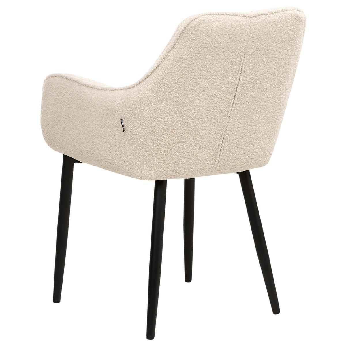 ESSZIMMERSTUHL 2er-Set Hellbeige Alden - Beige/Schwarz, Textil (58/86/63cm) - Beliani