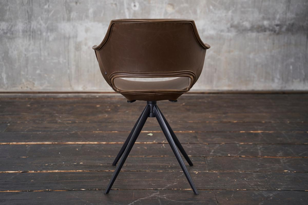 DREHSTUHL ZAJA Dunkelbraun Kunstleder Drehbar (360°) (1er-Set) - Dunkelbraun, Leder (57/85/59cm) - KAWOLA