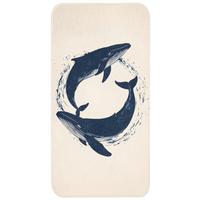BADEMATTE Wale - Spritzer - Kreis - Dunkelblau 60x120 cm - Dunkelblau, Textil (60/120cm) - OnlyWow