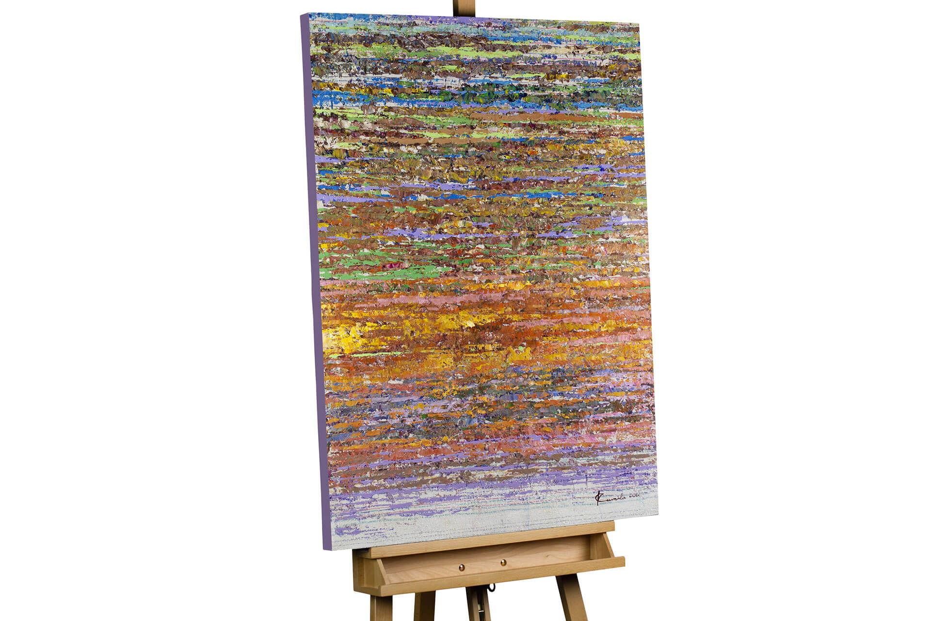 ÖLGEMÄLDE 75/100 cm - Blau/Gelb, Holz/Textil (75/100cm) - KUNSTLOFT
