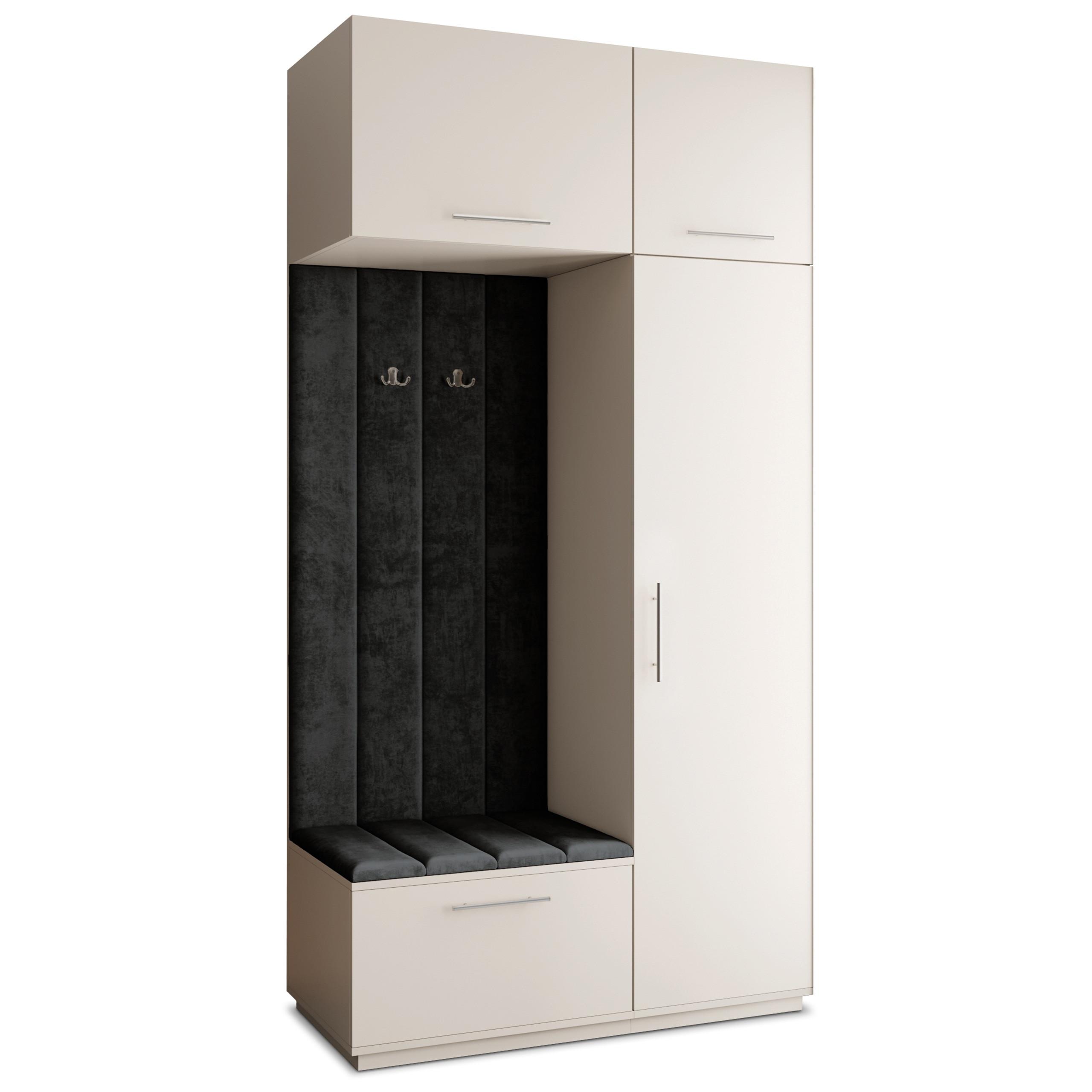 GARDEROBENSCHRANK REMA 120/240/60 cm Modern Kaschmir - Kaschmir/Schwarz, Holzwerkstoff (120/240/60cm) - MASSENO