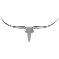 WANDDEKO Bull Geweih aus Aluminium 125 cm Breite, Silber 100x5x35 cm - Silberfarben, Metall (100/35/5cm) - KADIMA DESIGN