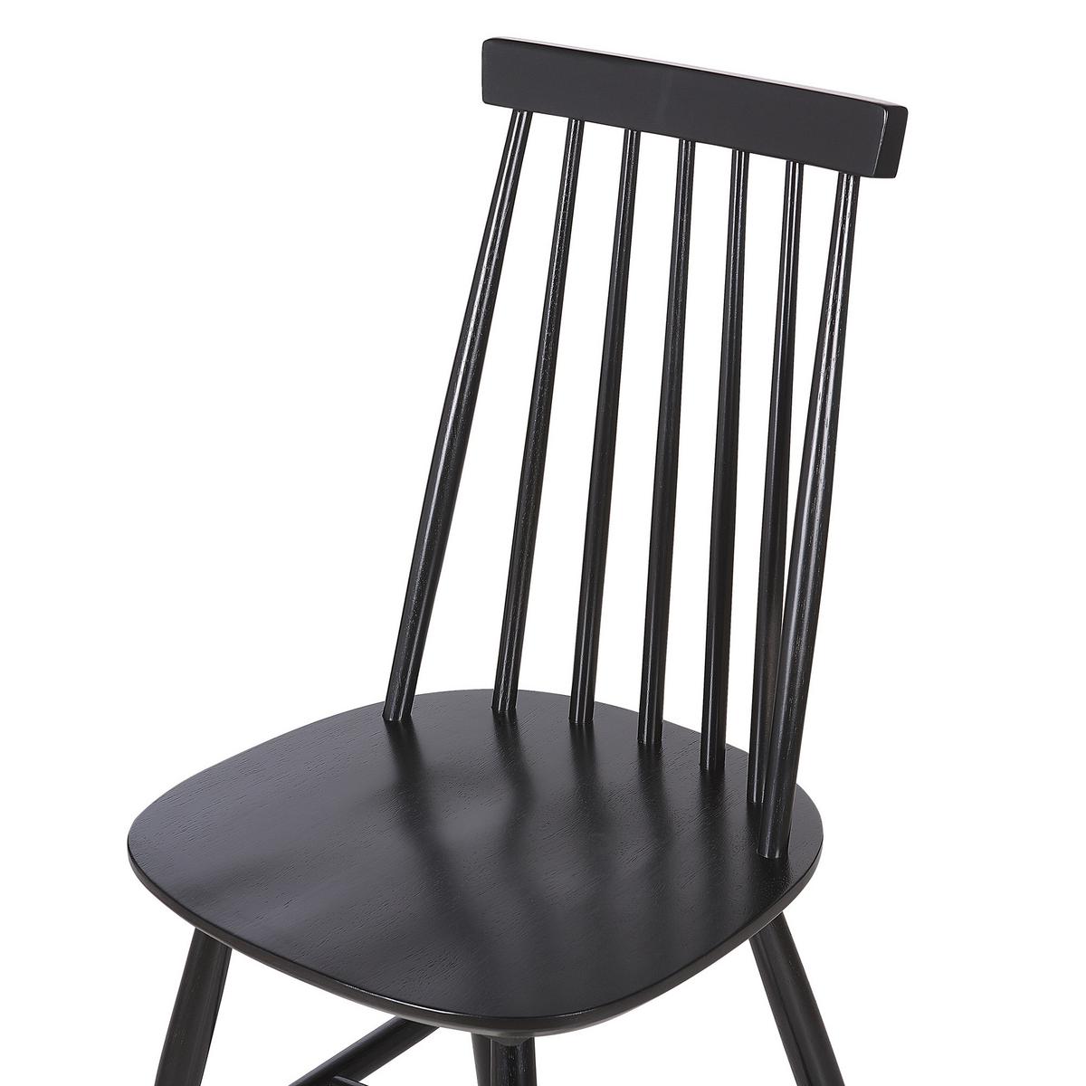 ESSZIMMERSTUHL 2er-Set Gummibaumholz Schwarz Burbank - Schwarz, Holz (45/95/44cm) - Beliani