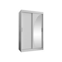 SCHWEBETÜRENSCHRANK Wika 120 cm - Silberfarben/Weiß, Holzwerkstoff/Kunststoff (120/200/62cm) - MIRJAN24