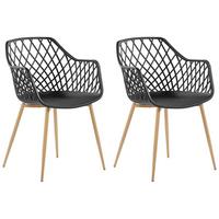 ESSZIMMERSTUHL 2er-Set Kunststoff Schwarz Nashua - Schwarz, Kunststoff/Metall (50/86/51cm) - Beliani