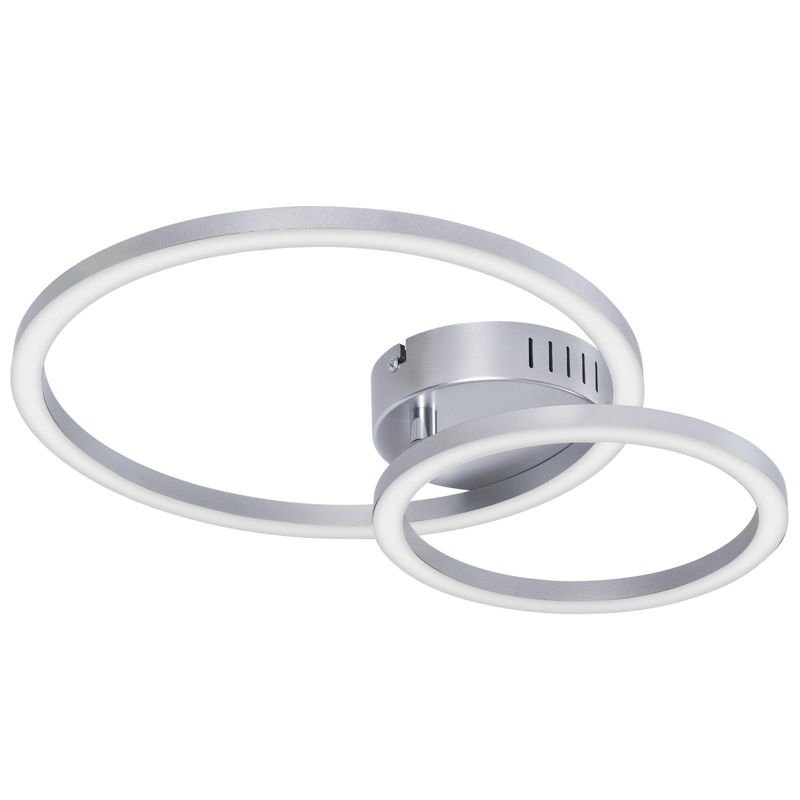 LED DECKENLEUCHTE Sorenne 40.5/30/6.7 cm - Silberfarben, Kunststoff (40.5/30/6.7cm) - ZMH