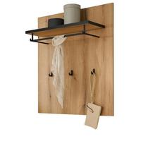 GARDEROBENPANEEL Evoke Eiche 79 cm, Wandgarderobe mit Kleiderstange - Eichefarben, Holzwerkstoff/Metall (79/89/25cm) - Furn.Design