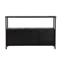 SIDEBOARD mit 3 Türen und 1 oberer Ablagefläche 120/29,5/77 cm - Schwarz, Holzwerkstoff (29.5/77/20.5cm) - Calicosy