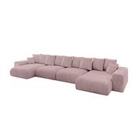 WOHNLANDSCHAFT mit Schlaffunktion ESKAR-U2-464x176x72cm Rosa - Rosa, Holzwerkstoff/Kunststoff (176/72/464cm) - ALTDECOR