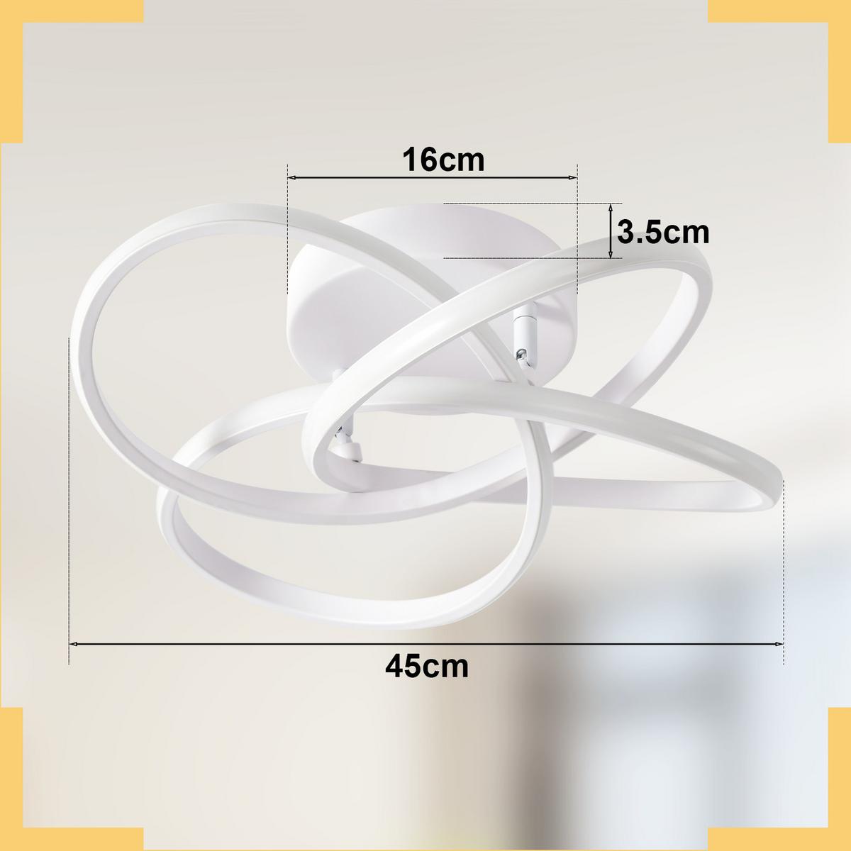 LED-DECKENLEUCHTE Timoa 45/42/16 cm - Weiß, Metall (45/42/16cm) - ZMH