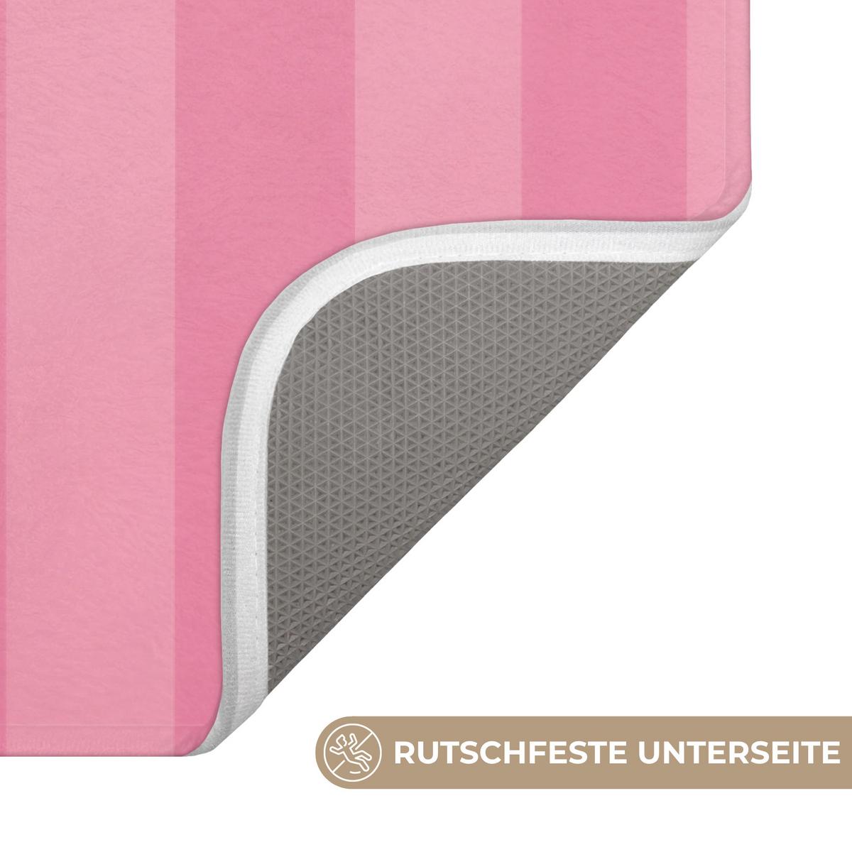 WC-VORLEGER Gestreift - Rosa - Chéri WC Teppich 50x80 cm - Pink, Textil (50/1cm) - OnlyWow