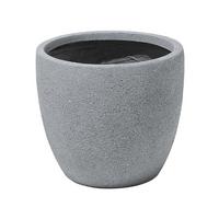BLUMENTOPF hellgrau rund 36/36/32 cm Kannia - Hellgrau, Naturmaterialien (32cm) - Beliani