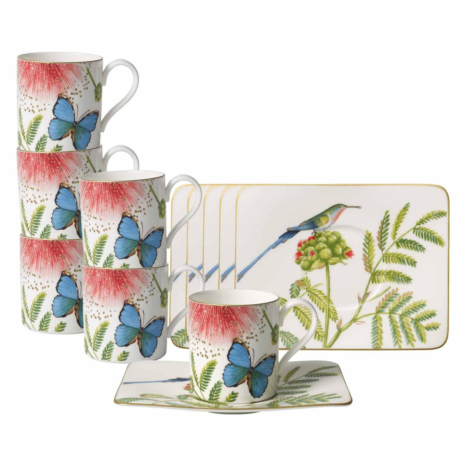 KAFFEETASSEN MIT UNTERTASSEN Amazonia bunt 210 ml 6er Set - Multicolor, Keramik (14/9.6/17cm) - Villeroy & Boch