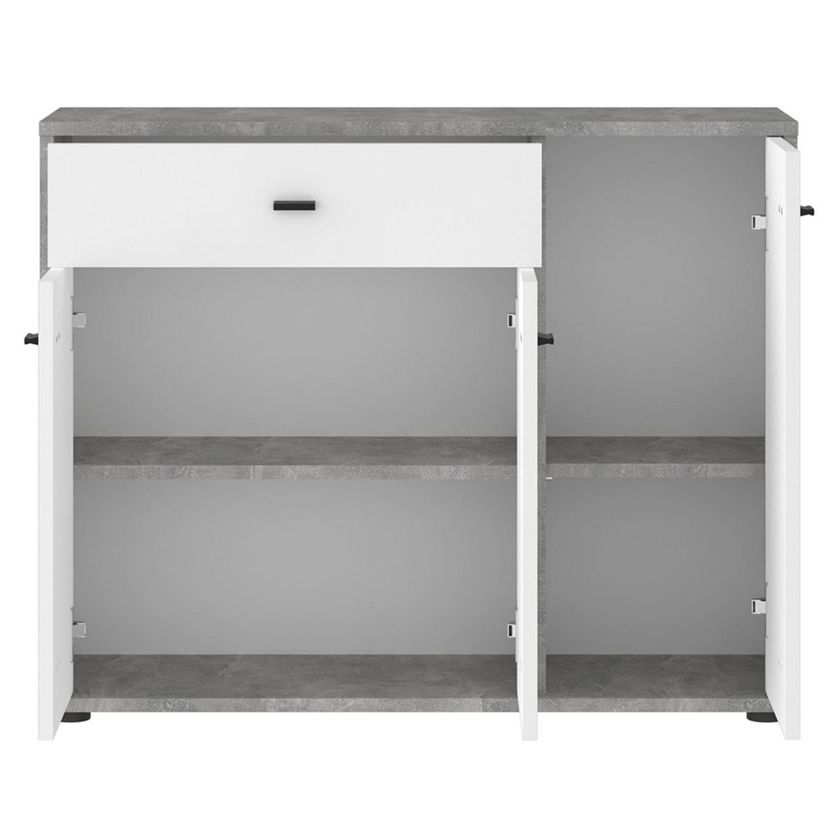 KOMMODE VIKA Betonoptik/weiß - Weiß/Grau, Holzwerkstoff (89/70/30cm) - IDIMEX